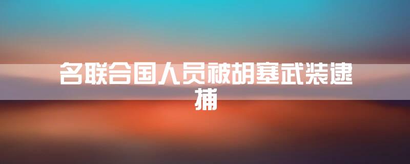 名联合国人员被胡塞武装逮捕