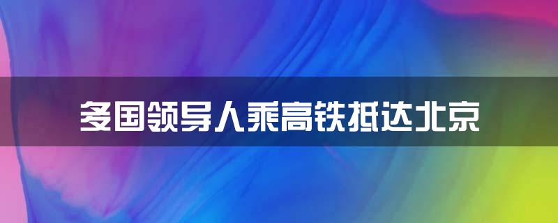 多国领导人乘高铁抵达北京