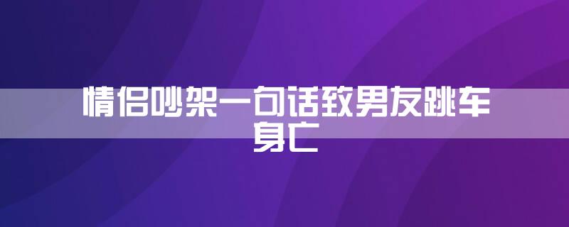 情侣吵架一句话致男友跳车身亡