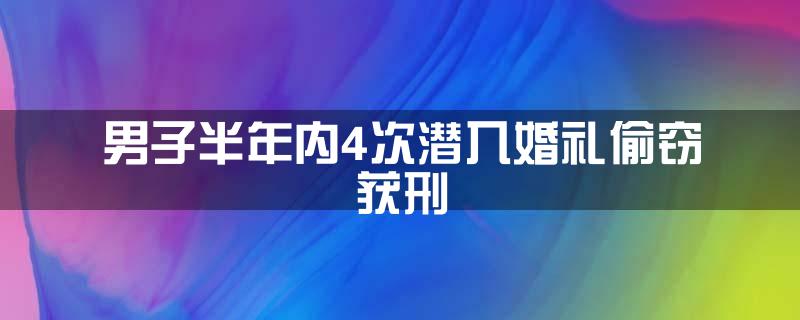男子半年内4次潜入婚礼偷窃获刑