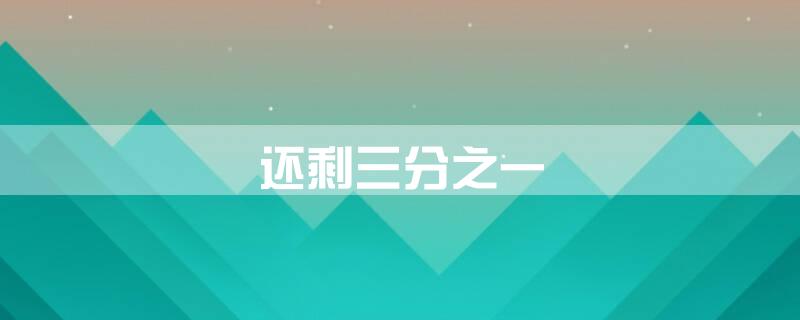 还剩三分之一