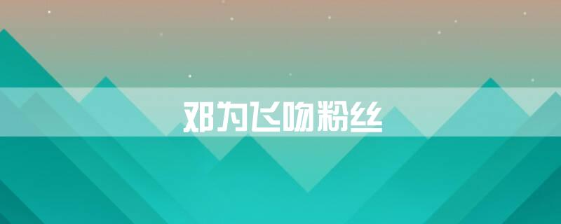 邓为飞吻粉丝